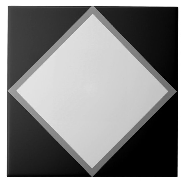 Baldosas de diamante blanco y gris negro (Frente)
