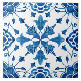 Baldosas de flores azules del Mediterráneo