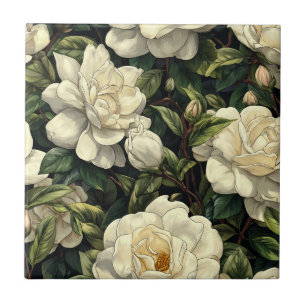 Baldosas de Gardenias Retro Preciosas Para Pisos d