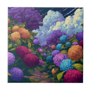 Baldosas De Hidrangeas Florales De Guay Para Baño 