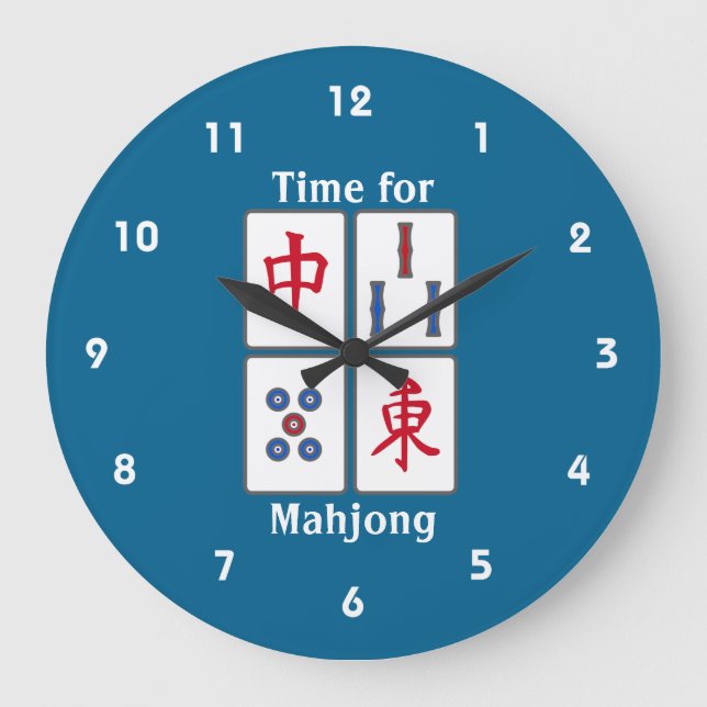 Baldosas de juego Mahjong Diseño Reloj de pared ac (Anverso)
