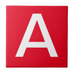 Baldosas de letras - Blanco sobre rojo<br><div class="desc">Baldosas de letras de cerámica.  Baldosas de letras fundas superiores o inferiores.  Usted personalizar con la letra o letras que necesita para su signo de mosaico o azulejos cerámicos.  Baldosas de letra para carteles,  números de casa</div>