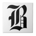 Baldosas de letras góticas<br><div class="desc">Baldosa de letra gótica. Blanco en negro. carteles de letras de personalizado</div>