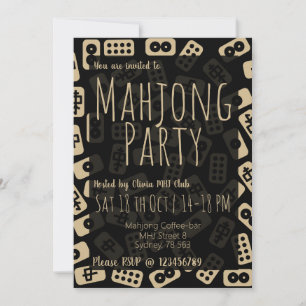 Baldosas de Mahjong - invitación a la fiesta