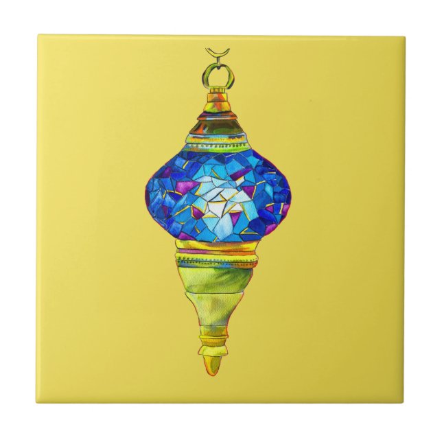 Baldosas de mosaico de las lámparas turcas azules  (Frente)