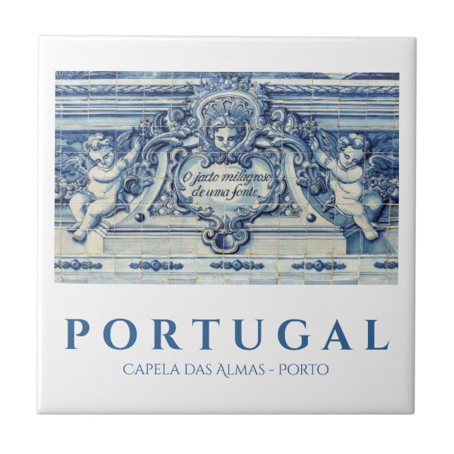 Baldosas de pared azules y blancas de Portugal con (Frente)