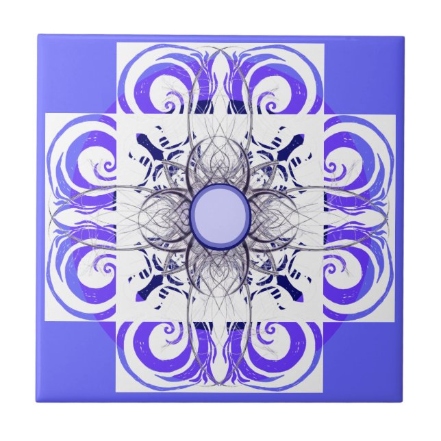 Baldosas de patrón azul y blanco (Frente)