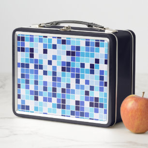 Baldosas de piscina, mosaicos azules, patrón geomé