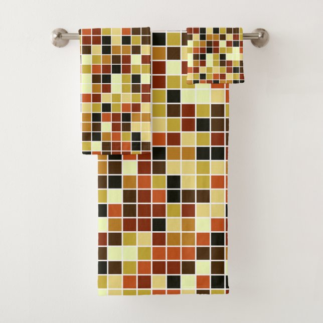Baldosas de piscina, mosaicos marrones, patrón geo (In situ)