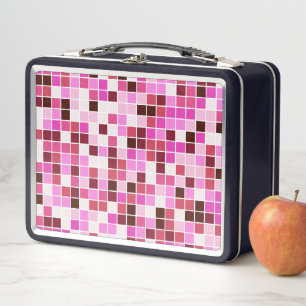 Baldosas de piscina, mosaicos rosados, patrón geom
