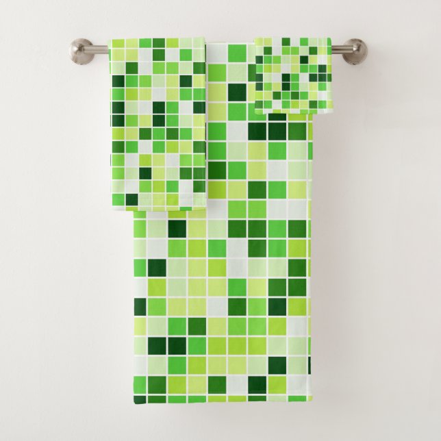 Baldosas de piscina, mosaicos verdes, patrón geomé (In situ)
