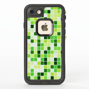 Baldosas de piscina, mosaicos verdes, patrón geomé