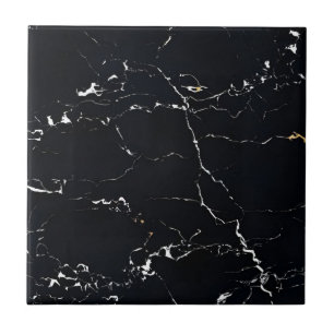 Baldosas de suelo en negro y oro