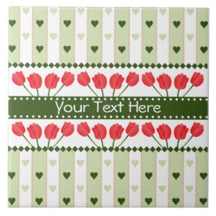 Baldosas de tulipanes y corazones, personalizar
