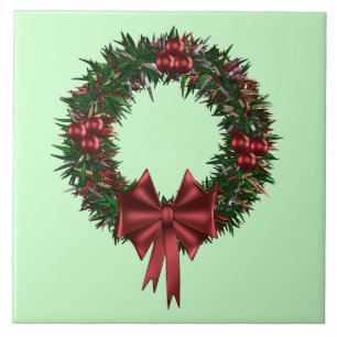 Baldosas decorativas de flores rojas y verdes