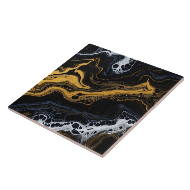 Baldosas Decorativas De Resumen De Lujo - Negro, O (Lado)