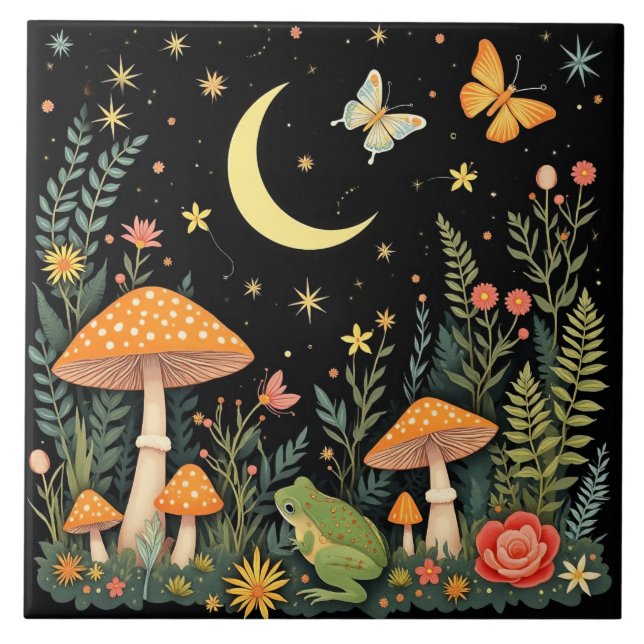 Baldosas decorativas para suelo con magia forestal (Frente)