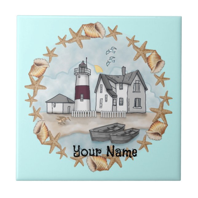 Baldosas del faro de las conchas de Connecticut (Frente)