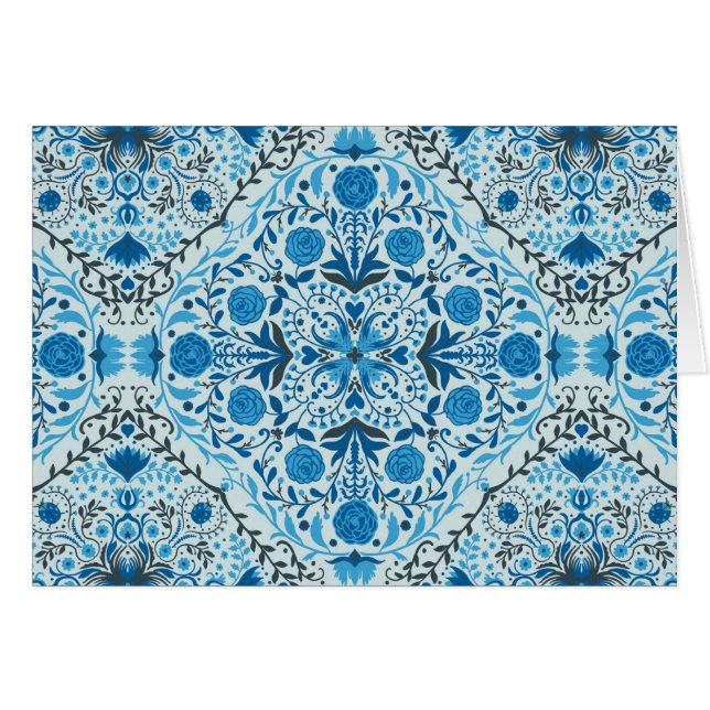 Baldosas florales azules (Anverso (Horizontal))