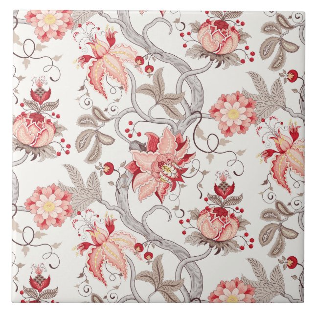 baldosas florales divertidas cerámica (Frente)