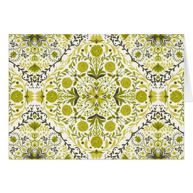 Baldosas florales en verde (Anverso (Horizontal))