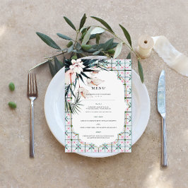Baldosas florales | Menú Boda tropical marroquí