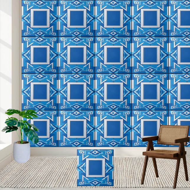 Baldosas griegas antiguas azulejos azules y blanco (Subido por el creador)