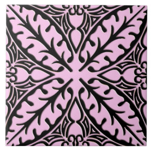 Baldosas marroquíes - hielo rosa y negro
