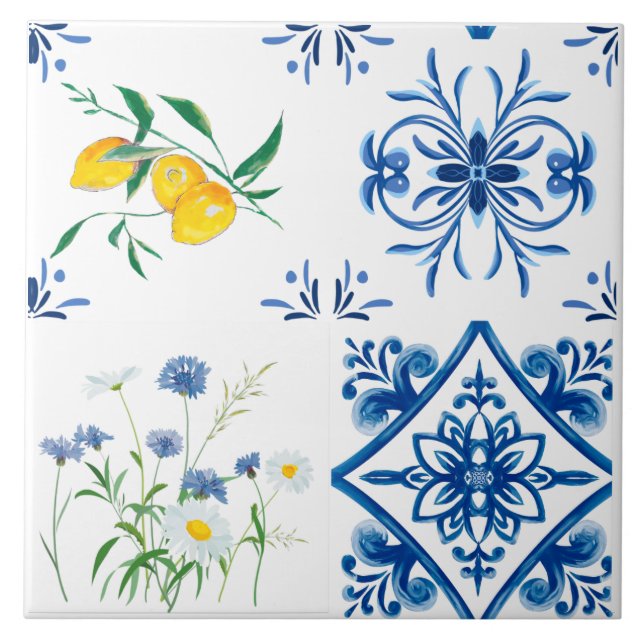 Baldosas mediterráneas,Baldosas sicilianas ,majóli (Frente)