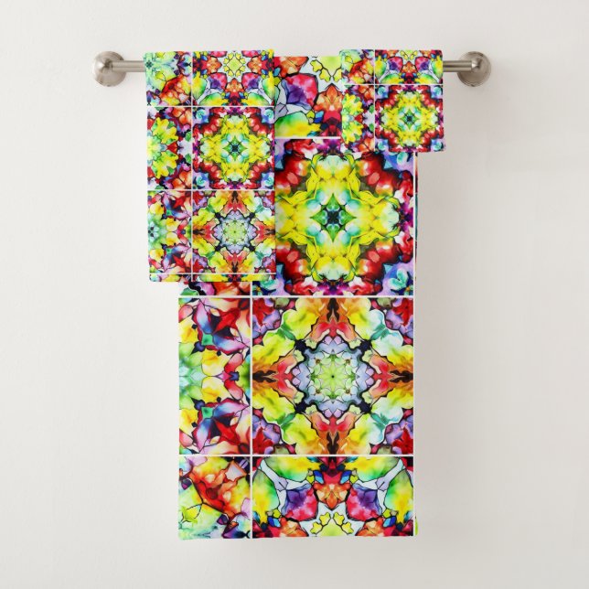 Baldosas mediterráneas, mosaicos de tinta de alcoh (In situ)