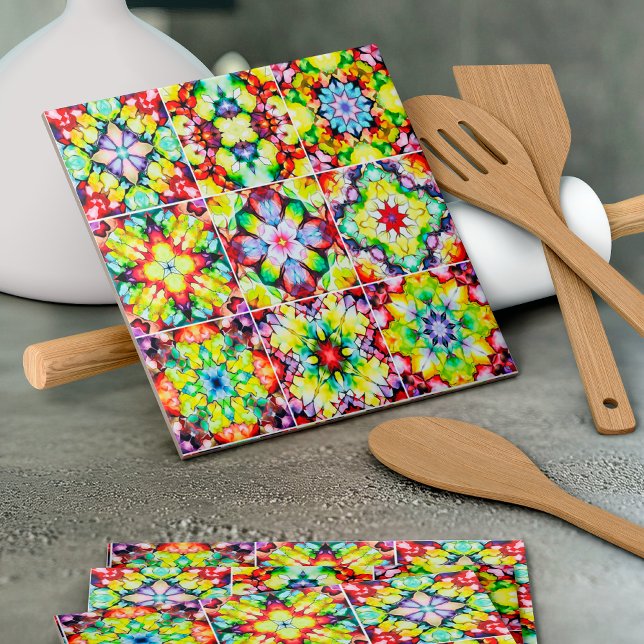 Baldosas mediterráneas, mosaicos de tinta de alcoh (Subido por el creador)