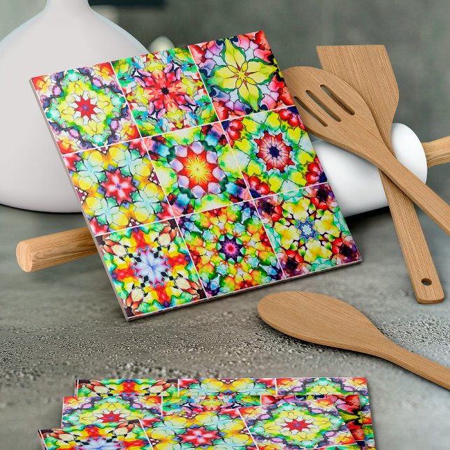 Baldosas mediterráneas, mosaicos de tinta de alcoh (Subido por el creador)