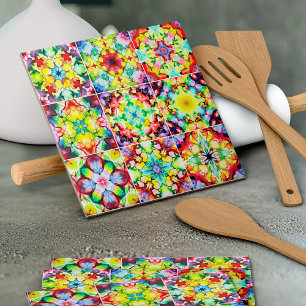 Baldosas mediterráneas, mosaicos de tinta de alcoh