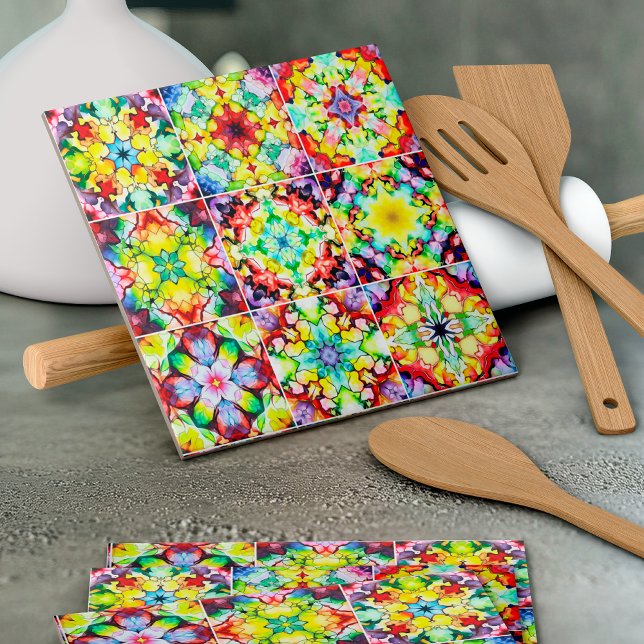 Baldosas mediterráneas, mosaicos de tinta de alcoh (Subido por el creador)