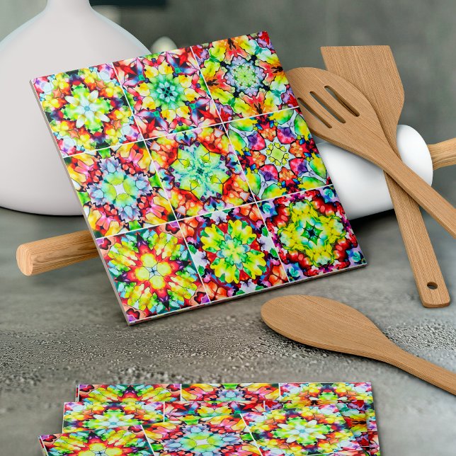 Baldosas mediterráneas, mosaicos de tinta de alcoh (Subido por el creador)