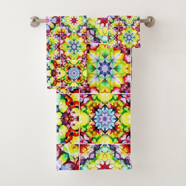 Baldosas mediterráneas, mosaicos de tinta de alcoh (In situ)