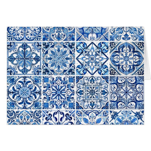 Baldosas mediterráneas, portuguesas, azulejo, mall (Anverso (Horizontal))