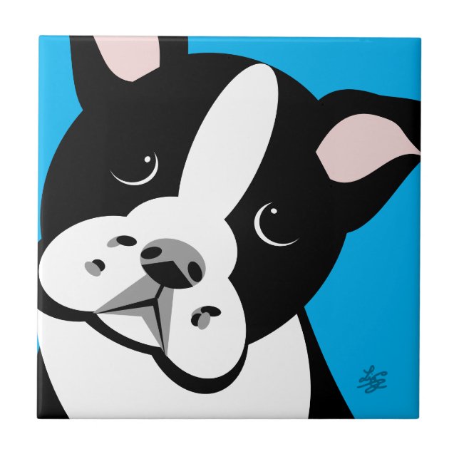 Baldosas modernas de arte de Boston Terrier Lover (Frente)