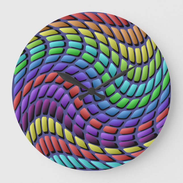 Baldosas Mosaicas Coloridas Reloj de pared (Anverso)