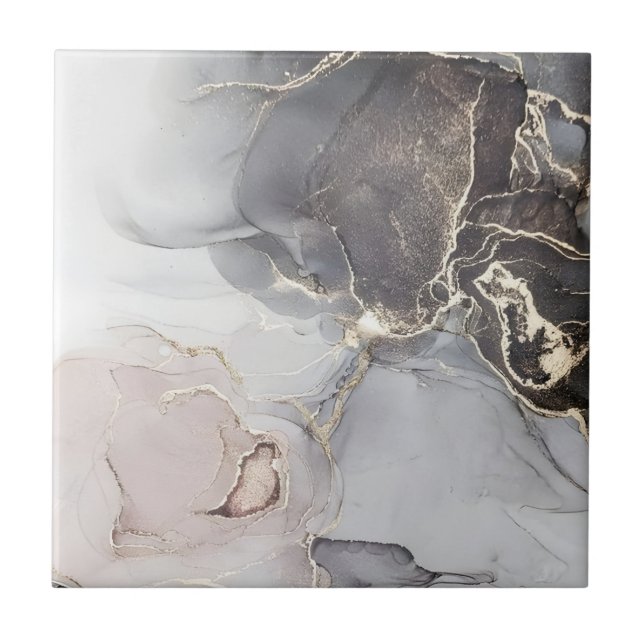 baldosas negras y doradas de suelo gris blanco (Frente)