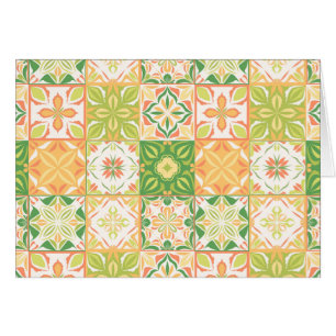 Baldosas orgánicas en verde y amarillo