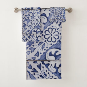 Baldosas portuguesas - Azulejo Floral azul y blanc