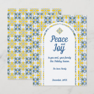 Baldosas portuguesas Tarjeta de Navidades Paz y Al