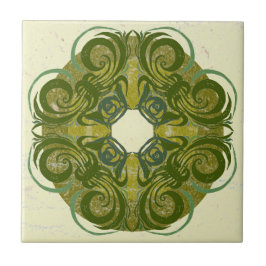 Baldosas retro del patrón verde