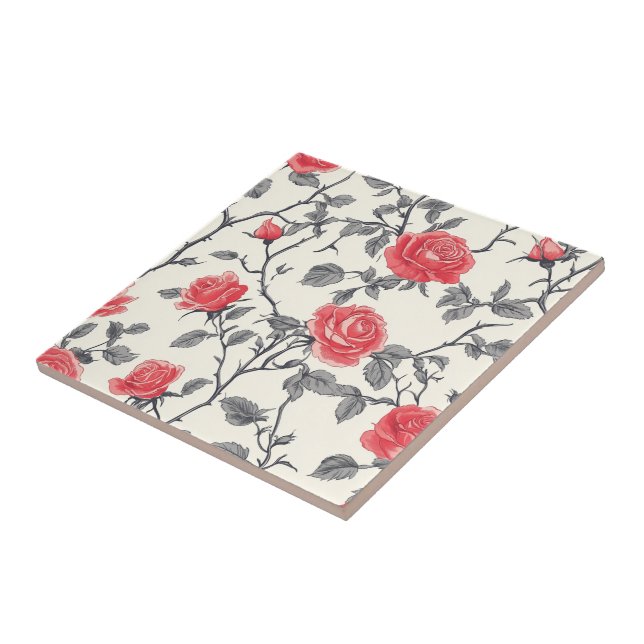 Baldosas Rosas Decoradas Clásicas Para La Decoraci (Lado)