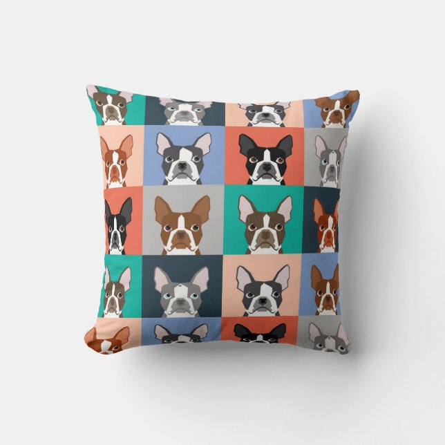 Baldosas Terrier de Boston - almohada horrible de  (Anverso)