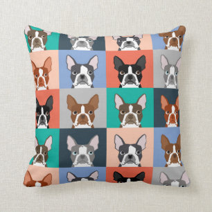 Baldosas Terrier de Boston - almohada horrible de