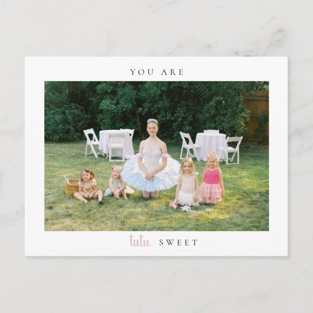 Balerina Cumpleaños Gracias Foto Tarjeta Post (Anverso)