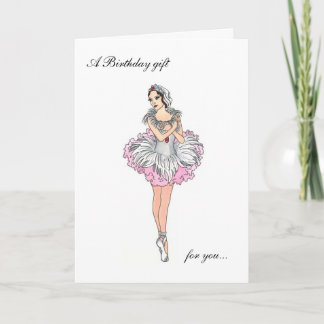 Balerina de muñeca de papel Tarjeta de cumpleaños 