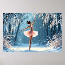 Balerina de nieve mágica arte de poise de invierno